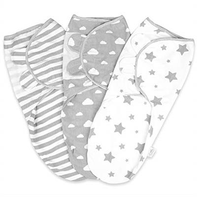 Little Seeds New Born Swaddle Wrap 0-3 Months 100% Organic Cotton Pack of 3 - Baby Blankets For Boy and Girl - Hip-Healthy Design