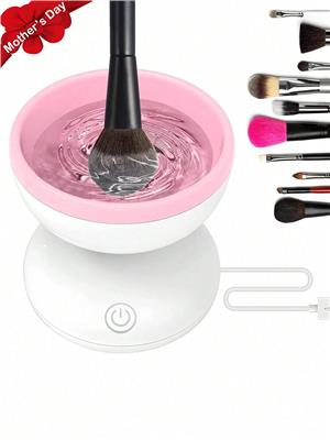 Mini Makeup Brush Automatic Cleaner One-Piece Set Makeup Tool Electric Cleaning Bowl, Suitable As Mother Day Gift
