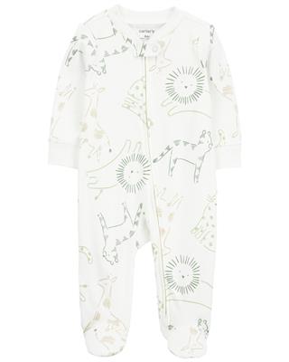 Ivory Baby Animal Print Zip-Up Cotton Sleep & Play Pajamas | carters.com