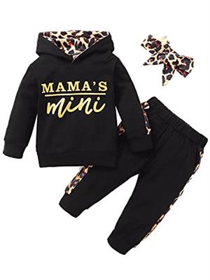 Newborn Baby Girl Clothes Outfits Infant Hooded Sweatshirt Pants Headband Toddler Girl Clothing Set