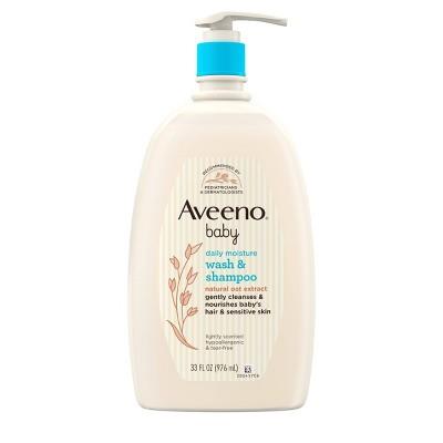 Aveeno Baby Gentle Wash & Shampoo With Natural Oat Extract For Sensitive Hair & Skin - Lightly Scented - 33 Fl Oz : Target