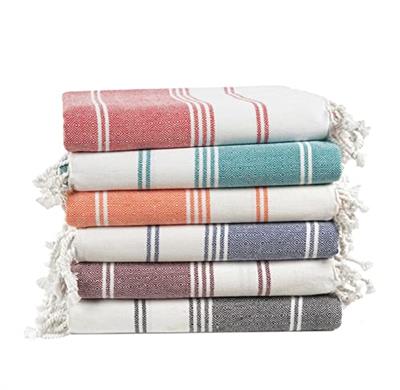 Lane Linen Beach Towels 6 Pack, 100% Cotton Oversized Beach Towel, Pre-Washed Large Beach Towel, Stylish Pool Towels For Adults, Quick Dry Beach Towel