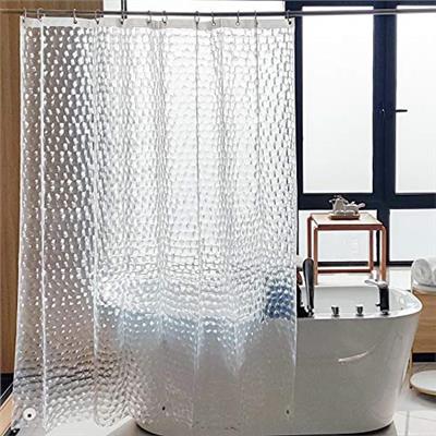 NTBAY EVA Clear Shower Curtain with Water Cube, Water-Repellent Liner with 3 Magnets for Bathroom, 72x72 Inches