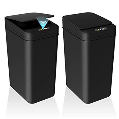 jinligogo 2Pack Bathroom Small Trash Can with Lid, 2.2 Gallon Touchless Automatic Garbage Can Slim Waterproof Motion Sensor Smart Trash Bin for Bedroo