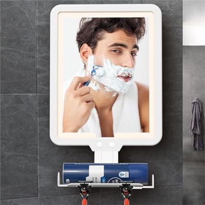 Heated Shower Mirror Fogless for Shaving, Lighted Shower Mirror 3 Color Dimming Shower Shaving Mirror, 9.5*8inch Anti-Fog Shower Mirror with Lights, W