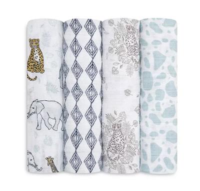 Aden and Anais 4 Pk. Printed Classic Swaddles