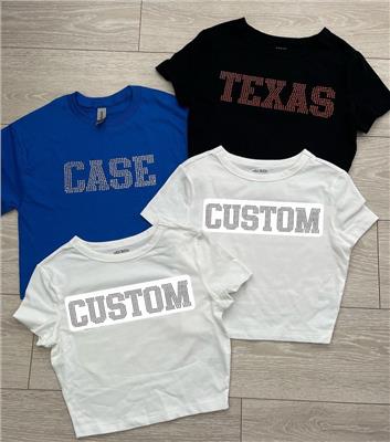 Custom Rhinestone College Tee 1 Color College Bed Party - Etsy