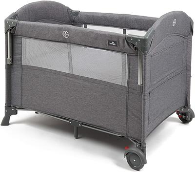 Babylo Deluxe Drop Side Co-Sleeper Bedside Travel Cot, Grey Mélange, Pack of 1 : Amazon.co.uk: Baby Products