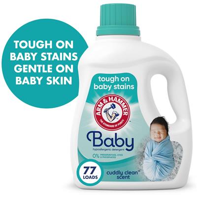 ARM & HAMMER Baby, Hypoallergenic Liquid Laundry Detergent, 100.5 fl oz, 77 Loads - Walmart.com