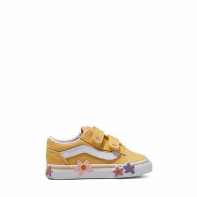 Toddlers Old Skool V Sneakers in Yellow/White | Little Burgundy