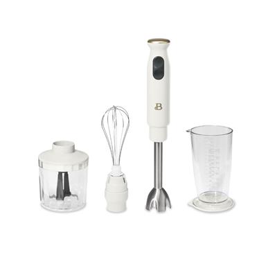 Beautiful 2-Speed Immersion Blender with Chopper & Measuring Cup, White Icing by Drew Barrymore - Wa