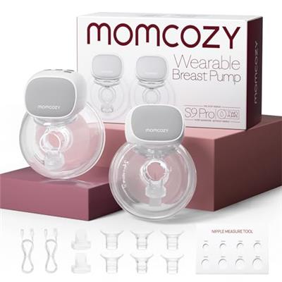 Momcozy Hands Free Breast Pump S9 Pro Updated, Wearable Breast Pump of Longest Battery Life & LED Display, Double Portable Electric Breast Pump with 2