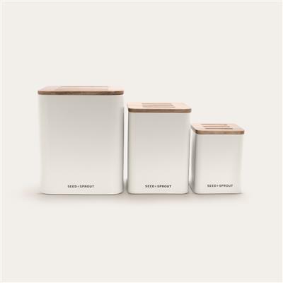 Vegetable Storage Containers in Mushroom White