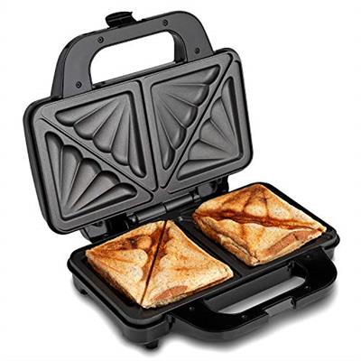 Global Gourmet by Sensiohome Sandwich Toaster/Toastie Maker – Deep Fill Non-Stick Hot Plates – 4 Slice Electric Grill Press Perfect for Toasted Cheese