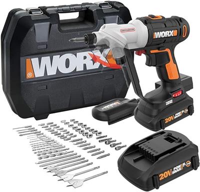 Amazon.com: Worx Nitro 20V SwitchDriver 2.0, 2-in-1 Brushless Cordless Drill Driver, Drill Set Rotatable Dual 1/4 Chucks, Compact Cordless Drill with