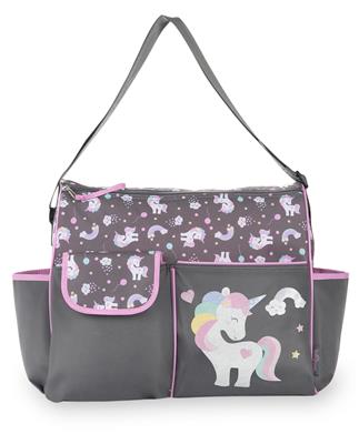 Baby Boom Happy Unicorn Duffle Unisex Diaper Bag - Gray Print - Walmart.com