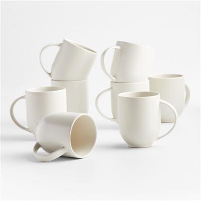 Craft Linen Cream Mugs, Set of 8 + Reviews | Crate & Barrel Canada