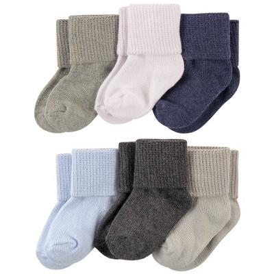 Luvable Friends Baby Boy Newborn And Baby Socks Set, Blue Gray, 0-6 Months : Target