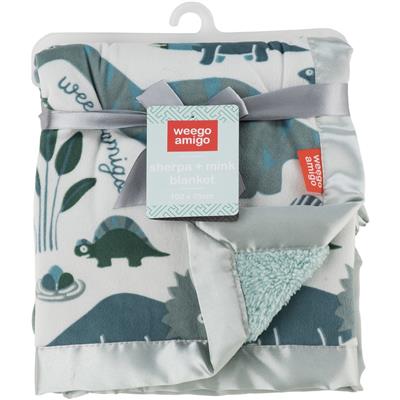 Weegoamigo Sherpa + Mink Blanket - Roar-y McIlroy Dinosaur | BIG W
