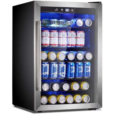 Beverage Refrigerator Cooler-145 Can Mini Fridge Clear Front