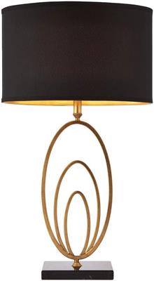 National Lighting Jordan Decorative Gold Leaf Finish & Black Marble Base Reading Desk Table Lamp with Black Fabric Shade : Amazon.co.uk: Lighting