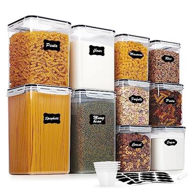 Vtopmart 10 PCS Flour and Sugar Storage Container, Large Airtight Food Storage Containers with Lids for Kitchen, Pantry Organization and Storage, BPA
