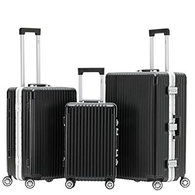 Flight Knight Premium Travel Suitcase - 8 Spinner Wheels - Built-in TSA Lock Lightweight Aluminium Frame, ABS Hard Shell Carry on Check in Luggage Hig