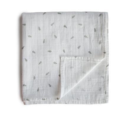 Muslin Swaddle Blanket Organic Cotton (Leaves) | Mushie - Baby Swaddles   Bedding – Bohemian Mama