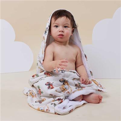 Diggers Organic Hooded Baby Towel | Snuggle Hunny
