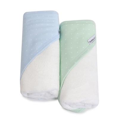 Bubba Blue Confetti Hooded Towel Blue/Sage Size 2 Pack | Hooded Towels | Baby Bunting AU