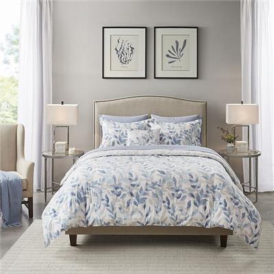 Madison Park Essentials Thelma Reversible Comforter Set with Bed Sheets and Throw Pillow