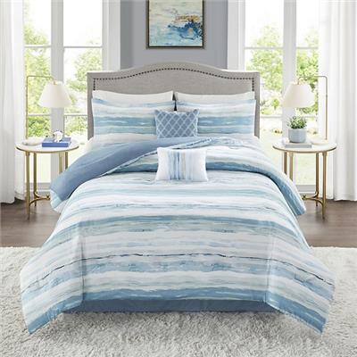 Madison Park Marianne 6-Piece Coastal Comforter Set with Coordinating Pillows