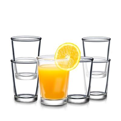 SOUL ONE 5 oz Small Juice Glasses, Set of 6, Stackable Heavy Based Drinking Glasses, Kids Small Drinking Glassware for Orange Juice, Water, Milk, Coff