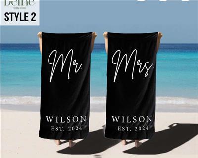 Honeymoon Mr. and Mrs. Beach Towels, Couple Pool Towel Bride Personalized Beach Towel, Wedding Newlywed Gift, Groom Gift Beach Bachelorette - Etsy