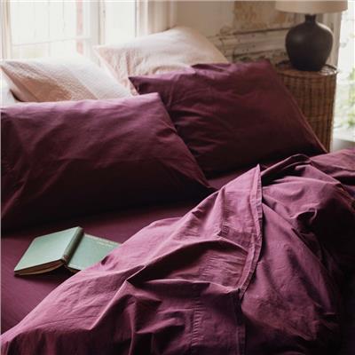 Mulberry Washed Percale Cotton Flat Sheet
      
 | Piglet in Bed US