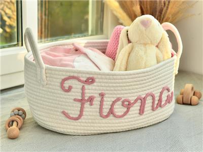 Personalized Baby Shower Gift Basket, Rope Cotton Baby Gift Basket, Baby Gift Basket, Toy Basket, Newborn Gift, Baby Name Gift - Etsy Canada