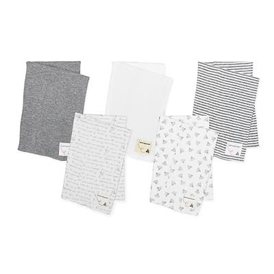 Burts Bees Baby 5-Pack Organic Cotton Burp Cloths In Grey