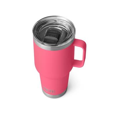 YETI Rambler 30 oz Travel Mug, Stainless Steel, Vacuum Insulated with Stronghold Lid, Tropical Pink
