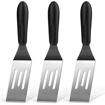 Small Spatula 3 Pieces, Mini Serving Spatula for Kitchen Use, Metal Spatula for Serving and Turning, Ideal for Pancakes, Brownies, Desserts, Cookie, E