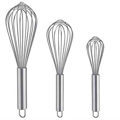 Whisks for Cooking, 3 Pack Stainless Steel Whisk for Blending, Whisking, Beating and Stirring, Enhanced Version Balloon Wire Whisk Set, 8+10+12