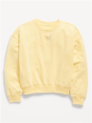 Slouchy Crew-Neck Graphic Sweatshirt for Girls | Old Navy