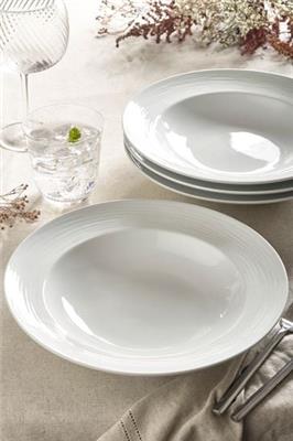 Buy White Malvern Embossed Set of 4 Pasta Bowls from the Next UK online shop