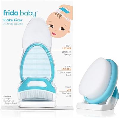 FridaBaby DermaFrida the FlakeFixer Cradle Cap Treatment System | 3-Step Cradle Cap Kit, Soothes Babys Scalp, Prevents Dryness and Flakes | Sponge, B