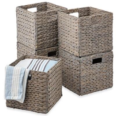 Best Choice Products 10.5x10.5in Hyacinth Storage Baskets, Set Of 5 Multipurpose Collapsible Organizers : Target