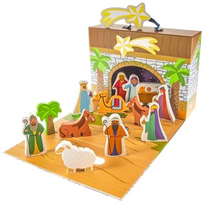 Imagination Generation - My First Noel Nativity Set Story Box - Nativity Scene, Wooden Toys Playset with Baby Jesus, Angels, Three Kings, Mary and Jos