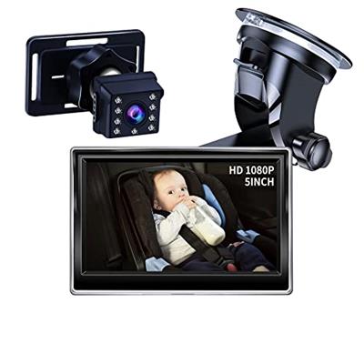 Cuplu 1080P Baby Car mirror Camera, Night Vision Baby Car Seat Mirror, 5 HD Night Vision Function Car Mirror Display, Adjustable Baby Car Camera wit