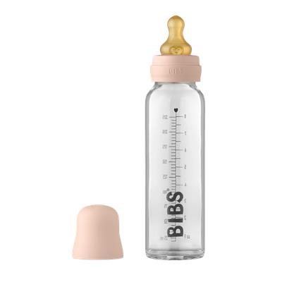 BIBS Baby Glass Bottle Complete Set Latex 8oz Blush