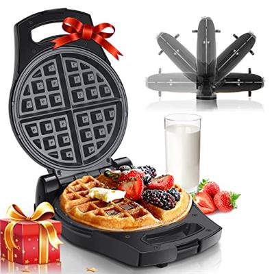 Aigostar Belgian Waffle Maker Thick 1.2, 8 Inch Flip Waffle Irons with Non Stick Surface, 900W Stuffed Waflera Electrica with Temperature Control, 4