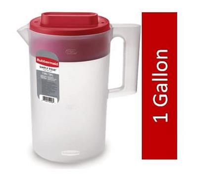 Rubbermaid, 1 Gallon, 1 Pack, Red,  Plastic Simply Pour Pitcher with Multifunction Lid - Walmart.com