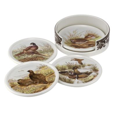 Woodland 4 Piece Ceramic Coasters with Holder